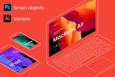 iPhone, iPad and Macbook Mockups
