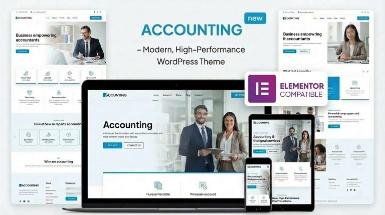 Accounting WordPress theme with Elementor support